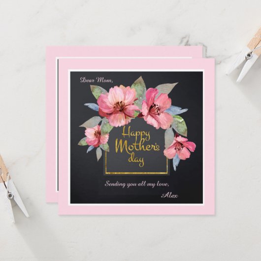 Muttertagskarte für Blume Karte (Vorderseite/Rückseite Beispiel)