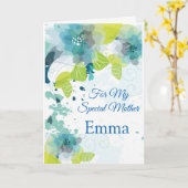 Muttertagskarte für Blumendruck Individuelle Name Karte (Gelbe Blume)