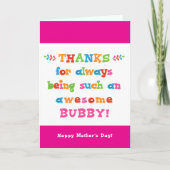 Muttertagskarte für Bubby Karte (Vorderseite)