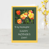Muttertagskarte für eine Steptochter - "Tulips" Karte (Gelbe Blume)
