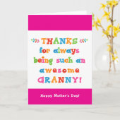 Muttertagskarte für Granny Karte (Gelbe Blume)