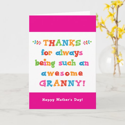 Muttertagskarte für Granny Karte (Gelbe Blume)