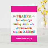 Muttertagskarte für Großmère Karte (Gelbe Blume)