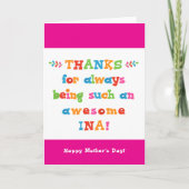 Muttertagskarte für Ina Karte (Vorderseite)