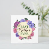 Muttertagskarte für jeden Blumenkranz Dankeskarte (Stehend Vorderseite)