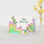 Muttertagskarte für Libellen-Fraktale Karte (Gelbe Blume)