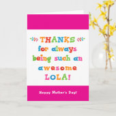 Muttertagskarte für Lola Karte (Gelbe Blume)