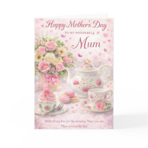 Muttertagskarte für Mama – Florales Teedesign