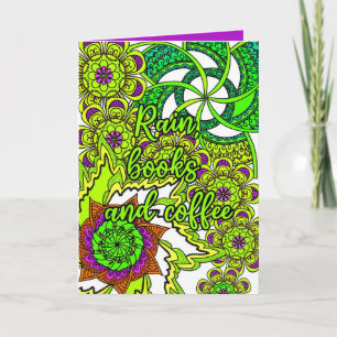 Muttertagskarte für Mama mit Bücher und Kaffee Karte