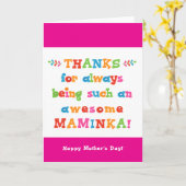 Muttertagskarte für Maminka Karte (Gelbe Blume)