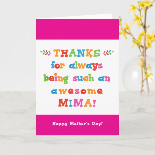 Muttertagskarte für Mima Karte (Gelbe Blume)