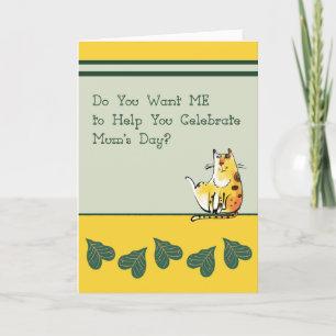 Muttertagskarte für Mutter mit Katze Dankeskarte