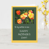 Muttertagskarte für Schwiegermutter - "Tulips" Karte (Gelbe Blume)