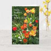Muttertagskarte für Schwiegermutter - "Tulips" Karte (Gelbe Blume)