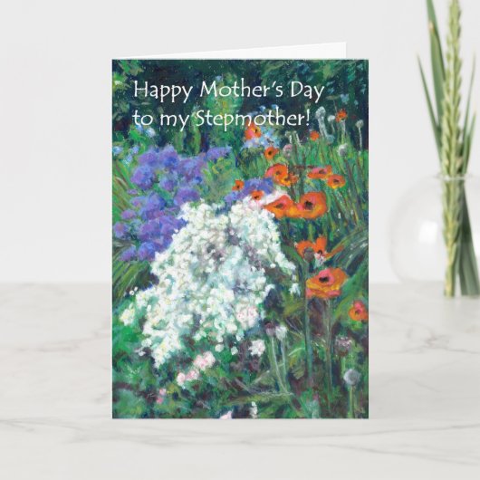 Muttertagskarte für Stepmutter - Sommergarten Karte (Vorderseite)