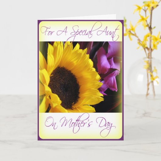 Muttertagskarte für Tante Karte (Gelbe Blume)