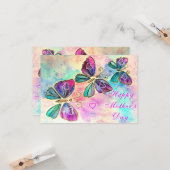 Muttertagskarte für Wasserfarbenschmetterlinge Karte (Vorderseite/Rückseite Beispiel)