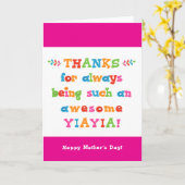 Muttertagskarte für Yiayia Karte (Gelbe Blume)