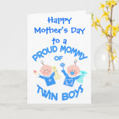 Muttertagskarte für Zwillingsboys - Mama Karte (Gelbe Blume)