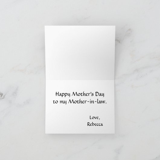 Muttertagskarte - Gelbe Rosen Karte (Innenseite)