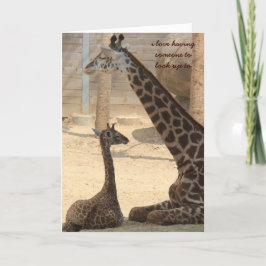 Muttertagskarte, Giraffe für Eltern und Kinder Dankeskarte