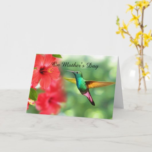 Muttertagskarte Hummingbird Karte (Gelbe Blume)