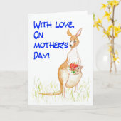 Muttertagskarte Kangaroos Karte (Gelbe Blume)