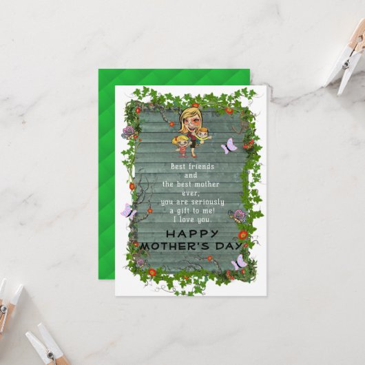 Muttertagskarte Karte (Vorderseite/Rückseite Beispiel)