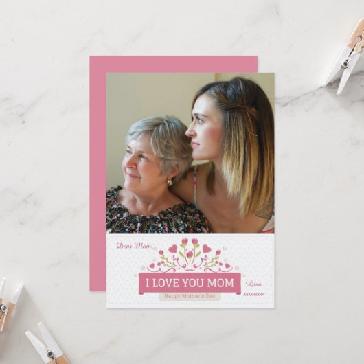Muttertagskarte Liebe Karte (Vorderseite/Rückseite Beispiel)