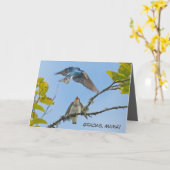 Muttertagskarte mit Baumschwänen (Spanisch) Karte (Gelbe Blume)