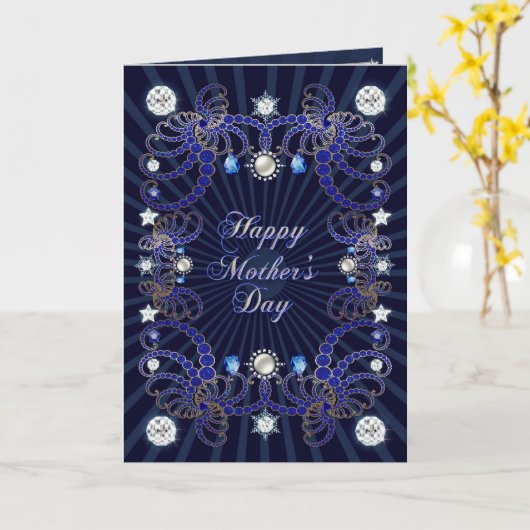 Muttertagskarte mit Diamanten Karte (Gelbe Blume)