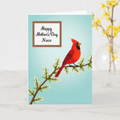 Muttertagskarte mit gefiedertem Vogel Karte (Gelbe Blume)