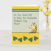 Muttertagskarte mit humorvoller Katze Karte (Gelbe Blume)