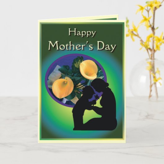 Muttertagskarte mit Kind Karte (Gelbe Blume)