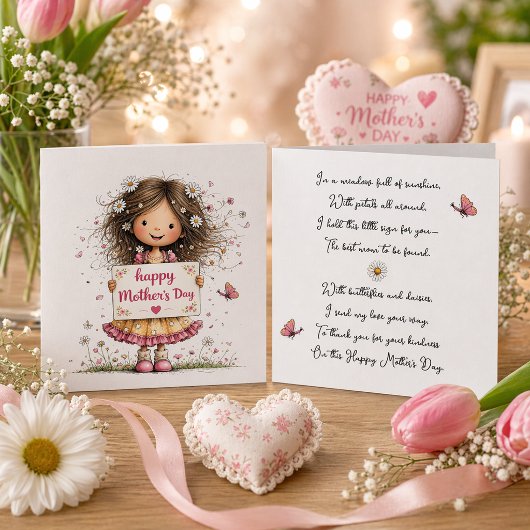 Muttertagskarte mit Kinderillustration