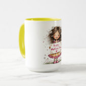 Muttertagskarte mit Kinderillustration & Gänseblüm Tasse (Vorderseite Links)
