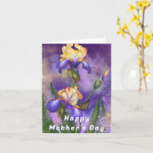Muttertagskarte mit Lila Iris-Blume Karte (Gelbe Blume)
