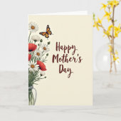 Muttertagskarte mit Mohn-Design Karte (Gelbe Blume)