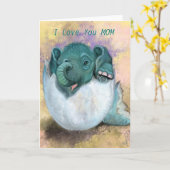 Muttertagskarte mit Niedlichem Baby Elephant Karte (Gelbe Blume)