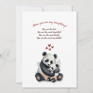 Muttertagskarte mit Panda-Thema für neue Mütter Feiertagskarte