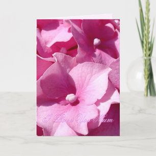 Muttertagskarte mit rosa Hydrangea Karte