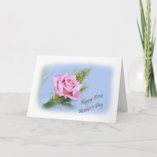 Muttertagskarte mit rosa Rose Karte
