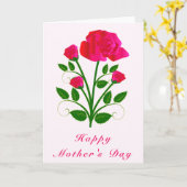 Muttertagskarte mit rosa Rosen Karte (Gelbe Blume)