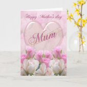 Muttertagskarte mit rosa Rosen Karte (Gelbe Blume)