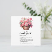 Muttertagskarte mit rosafarbener Nelke (Stehend Vorderseite)