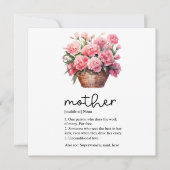 Muttertagskarte mit rosafarbener Nelke (Vorderseite)