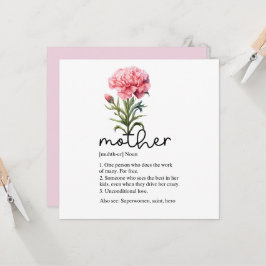 Muttertagskarte mit rosafarbener Nelke