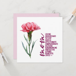 Muttertagskarte mit rosafarbener Nelke