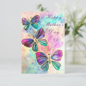 Muttertagskarte mit Schmetterlingen Karte (Stehend Vorderseite)