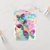 Muttertagskarte mit Schmetterlingen Karte (Vorderseite/Rückseite Beispiel)